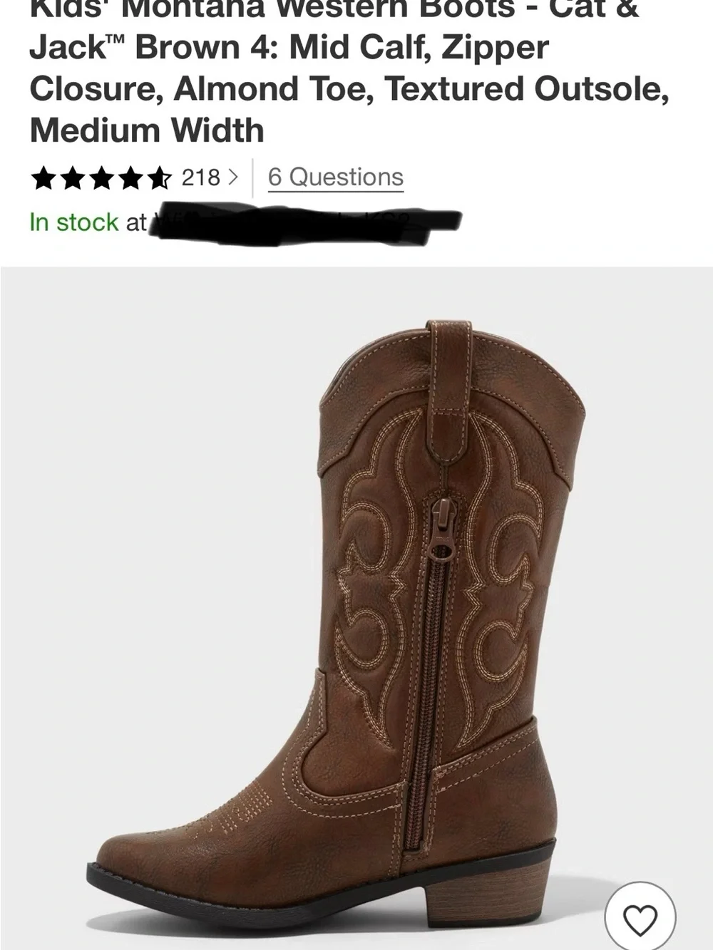 Kids brown Montana Western boot